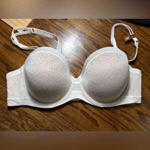 New With Tag Ambrielle Multi-Way Ivory Lace Push Up Convertible Bra Size 42C
